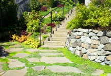 Basalt Rock Wall & Stairs