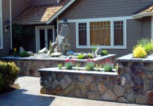 Cultured Stone Walls & Water Feature