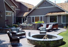 Cultured Stone Planter Beds & Water Feature